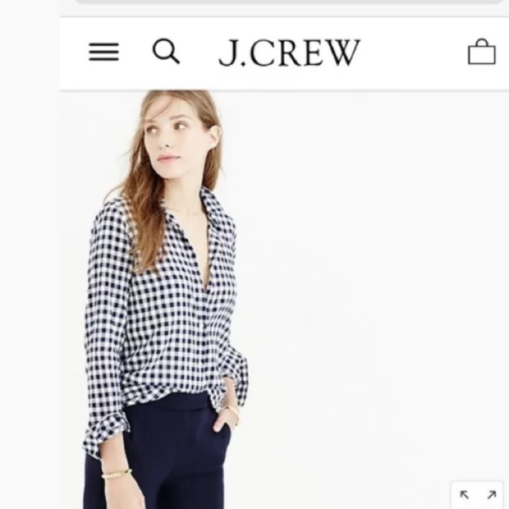 Classic gingham jcrew blouse